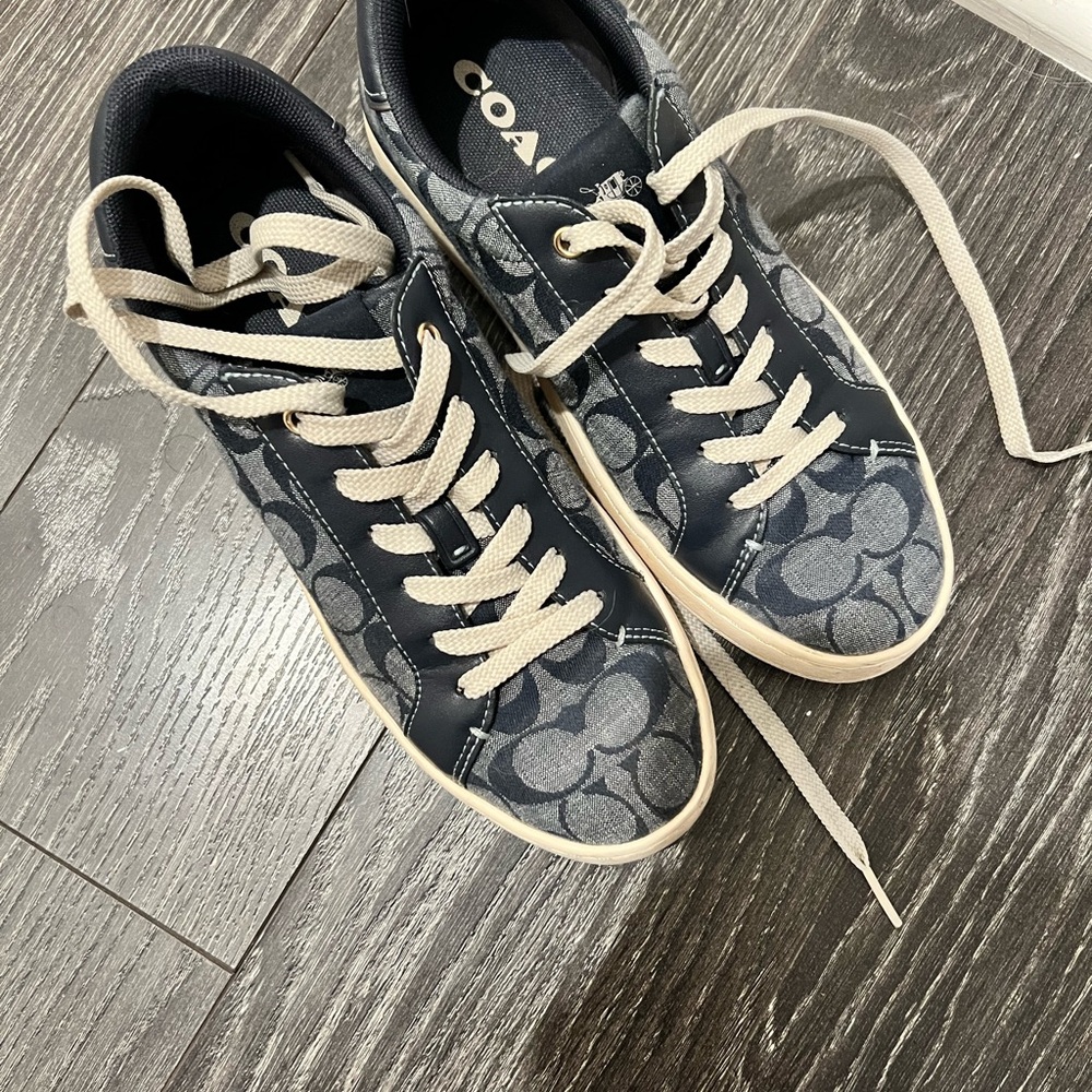 Coach Navy and Gray Patterned Sneakers